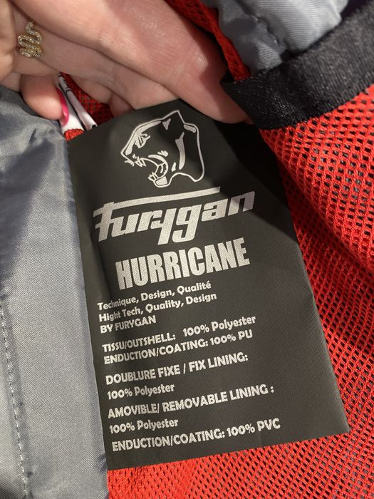FURYGAN kurtka czarna HURRICANE RED z dod. ociepleniem L Okazja