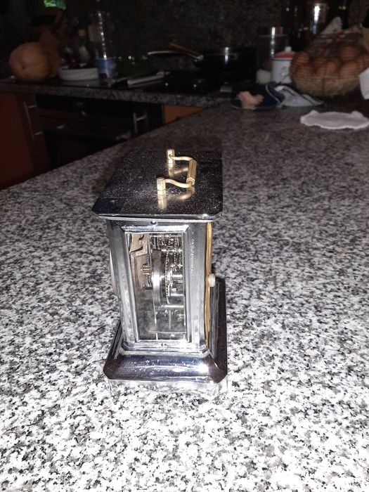Relógio Carriage Clock em latão e inox Séc XX