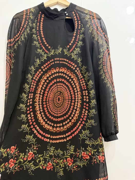 Sukienka Halszka 42/44 boho dlugi rekaw czarna idealny stan