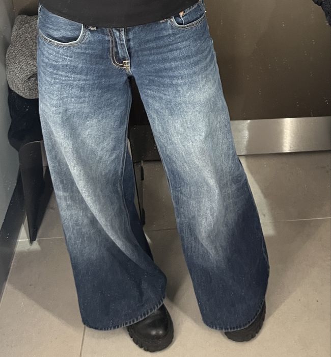 джинси широкі на низькі посадці Stradivarius d66