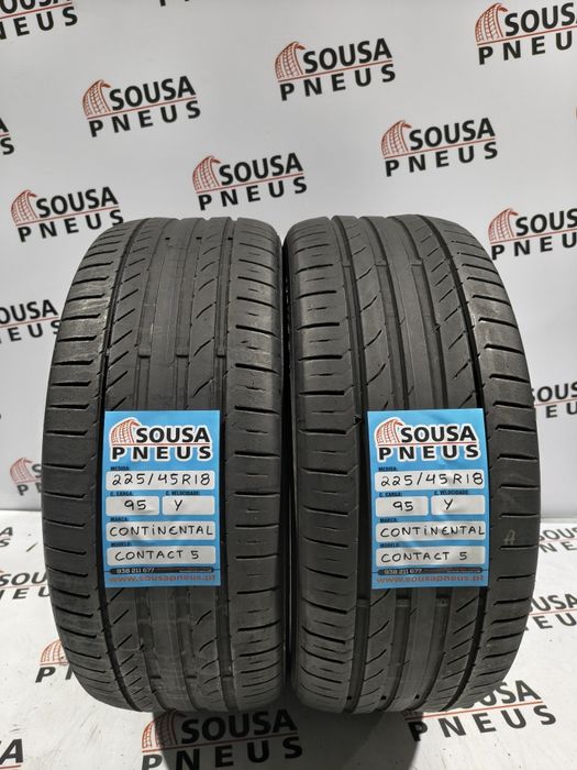2 pneus semi novos 225-45R18 Continental - Oferta dos Portes