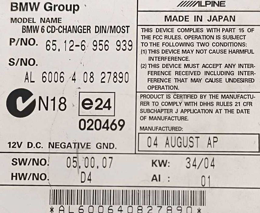 Caixa / Leitor CDs 6512-6956939 - BMW 5 Touring
