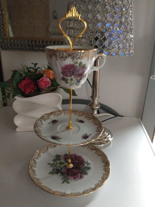 Etażerka z porcelany Oscar Schaller, Bawaria Qualitats Porcelana