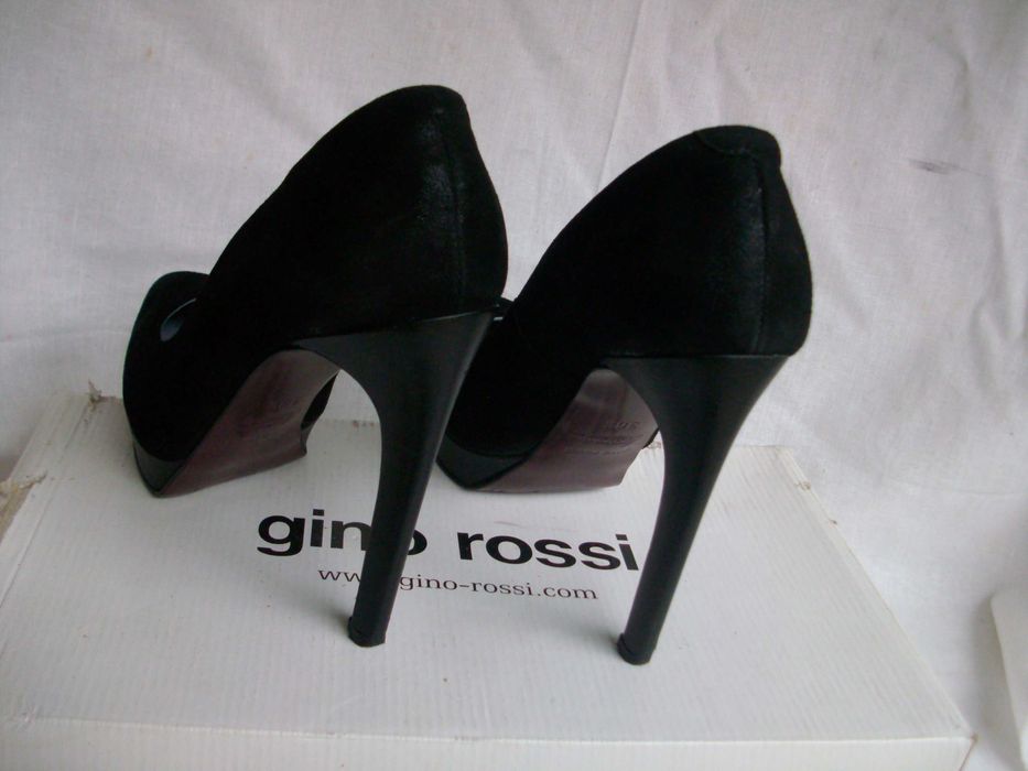 Gino Rossi skórzane zamszowe szpilki platforma szpic 36