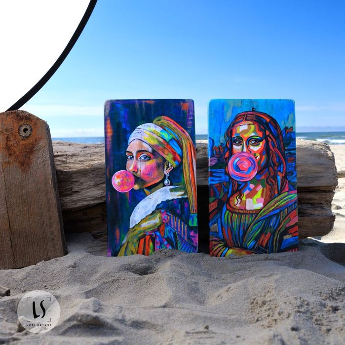 Driftwood | UNIKAT 'Mona Lisa' Leonardo da Vinci, na morskiej desce | LUKI SZTUKI