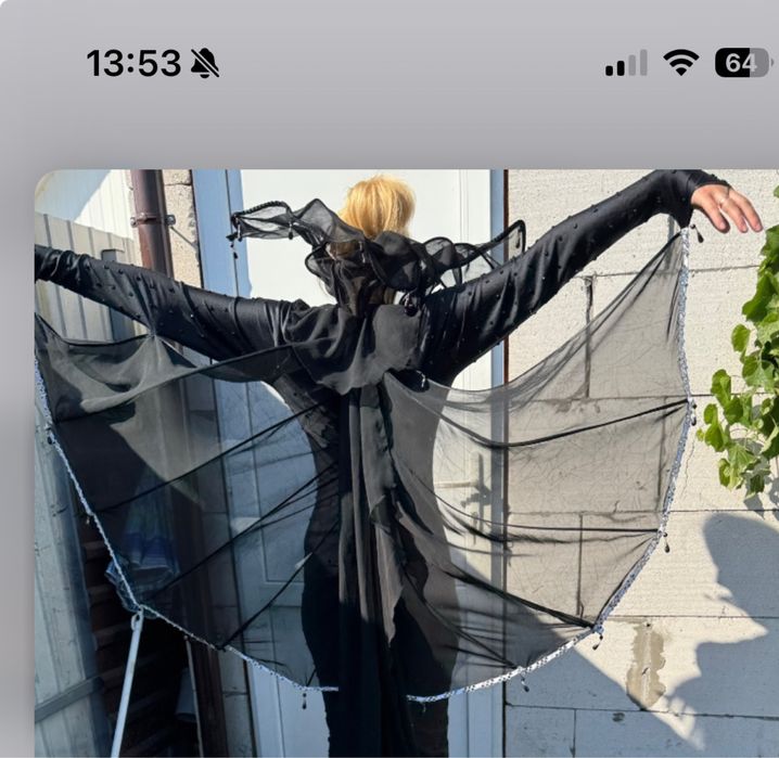 Черное длинное платье ведьмочки колдуньи