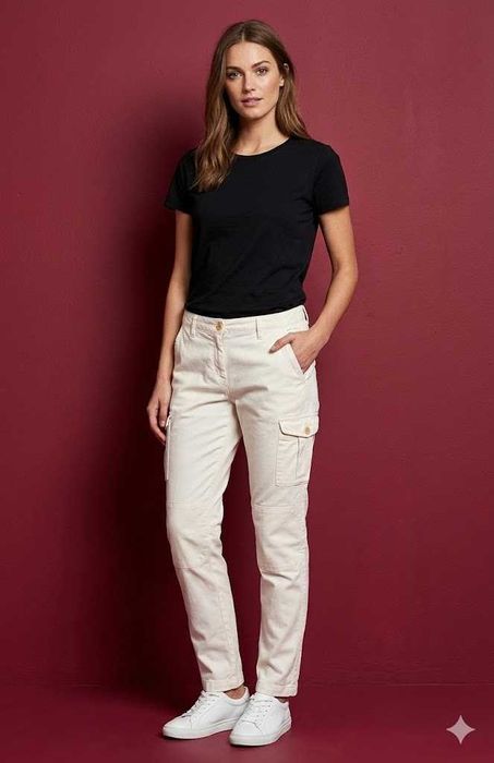Gant рр us 8 uk 12 m-l карго брюки из хлопка и эластина, минеральные пуговки