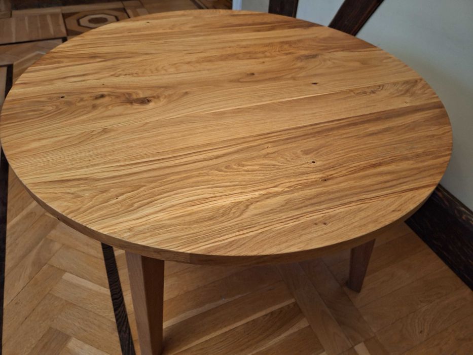 Stolik kawowy dębowy fi 80cm