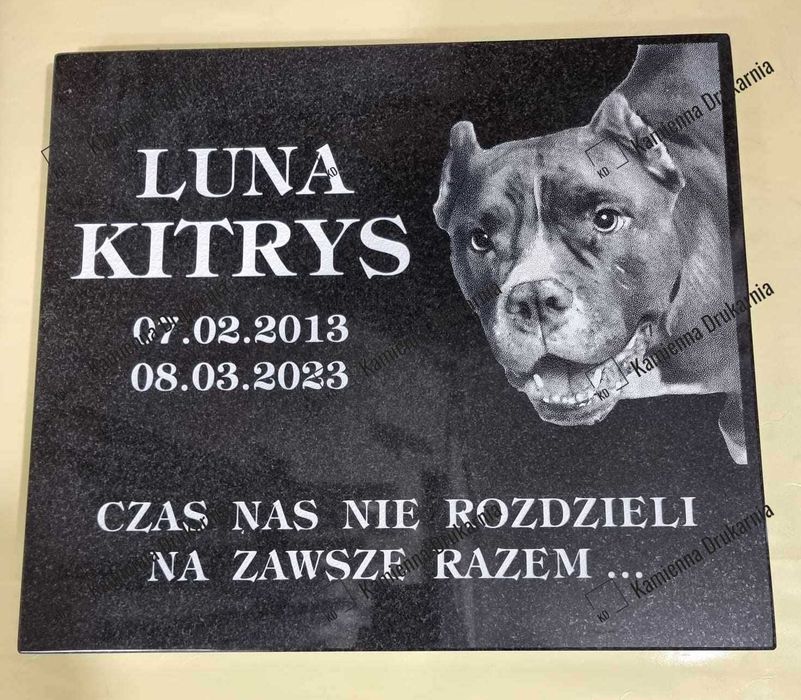 Poduszka Granitowa 20cm x 30cm z grawerem (nagrobek, grób, epitafium)