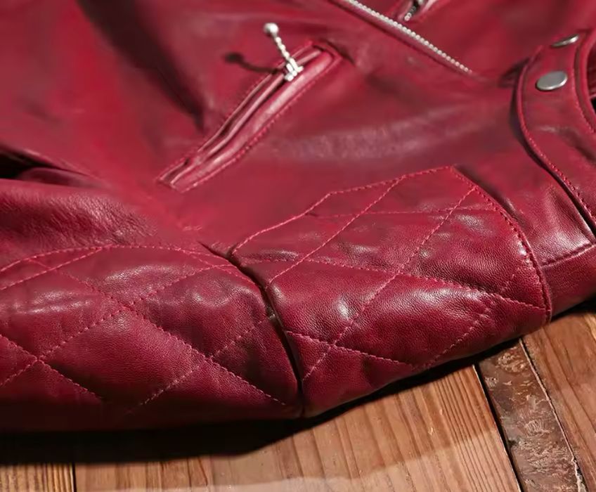 Kurtka skórzana ramoneska bikerka męska skóra naturalna moto jacket