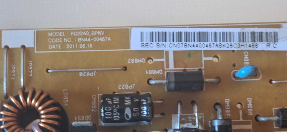 Placa de Fonte TV Samsung codigo Nº BN44-00467A-(Ref: PD22AO - BPNV) + Cabos Ligação