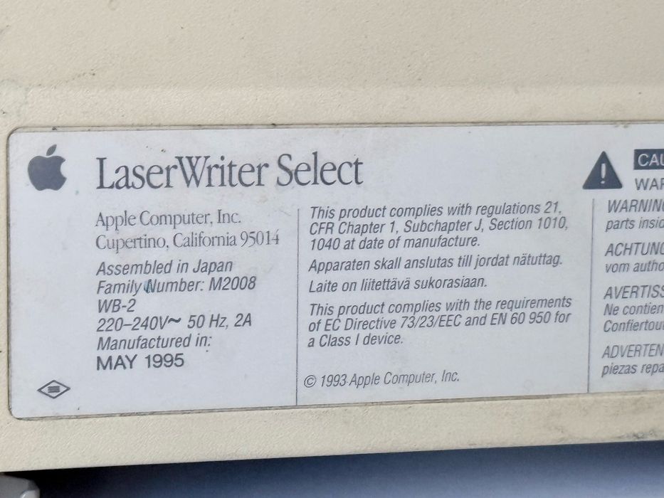 Винтажный лазерный принтер Apple LaserWriter Select 360 (1995) ретро раритет в коллекцию