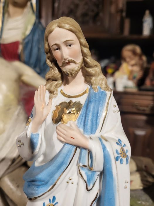 Pan Jezus biskwit figurka Najświętsze Serce