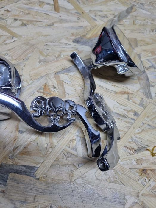 lusterka czaszka chrom chopper harley