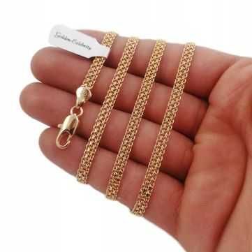 Pozłacany 18k złotem łańcuszek Bismark 60cm 4mm GWARANCJA!