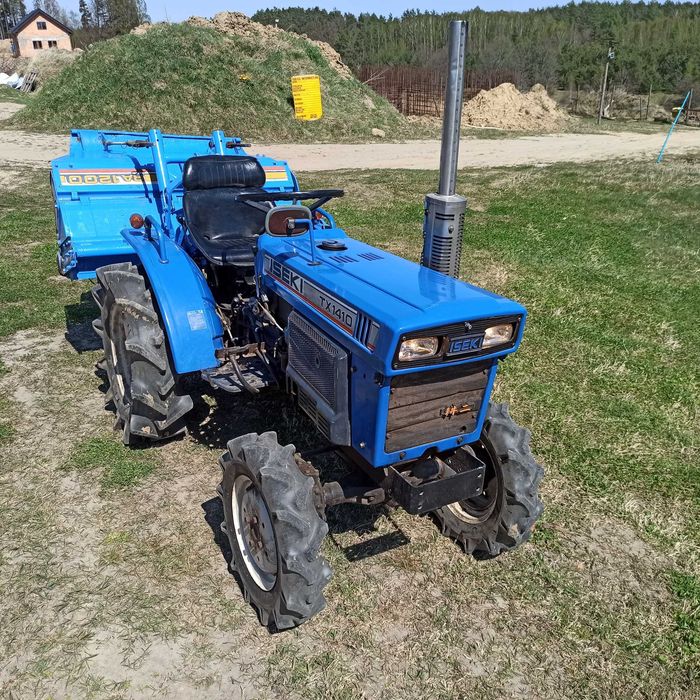 Iseki TX1410 4x4 z glebogryzarką, pługiem, bronami, belką z hakiem- po pełnym serwisie