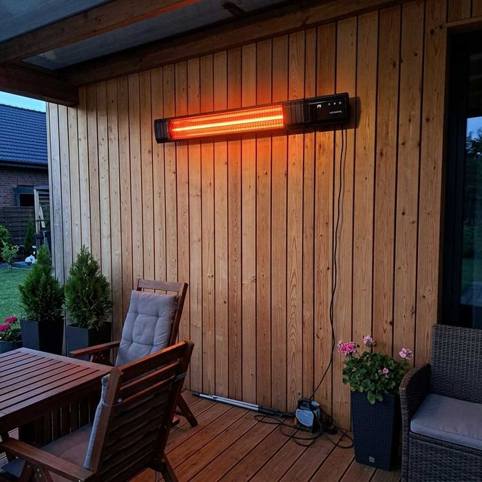 NOWY Promiennik Czasowy Podczerwieni Wiszący 2.5kW LED IP65 Pilot Zasięg 5m