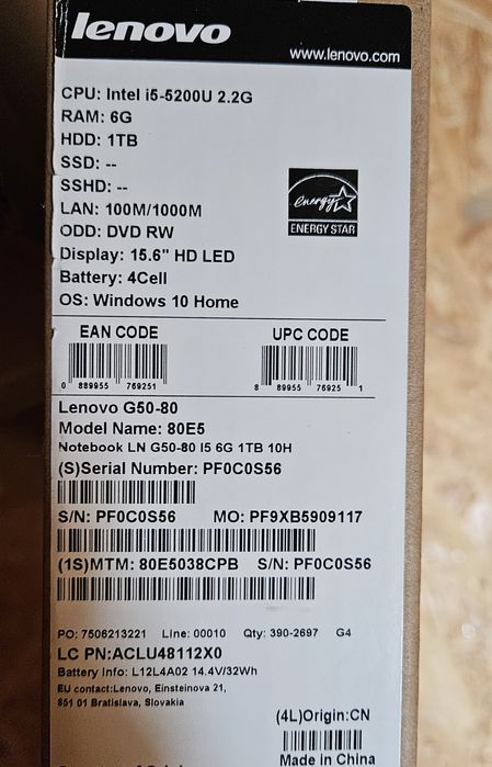 Lenovo intel i5-5200u laptop plus torba