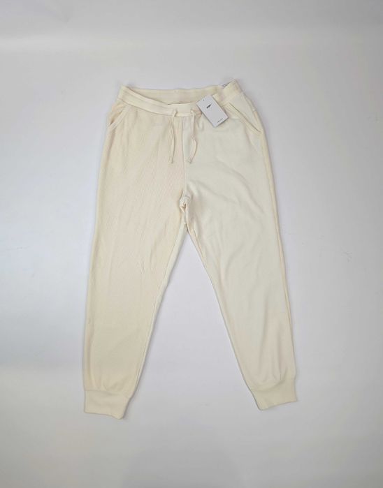 Spodnie Dresowe Nike Yoga Luxe Joggery Waflowe Bawełna nowe z Metką L Ecru