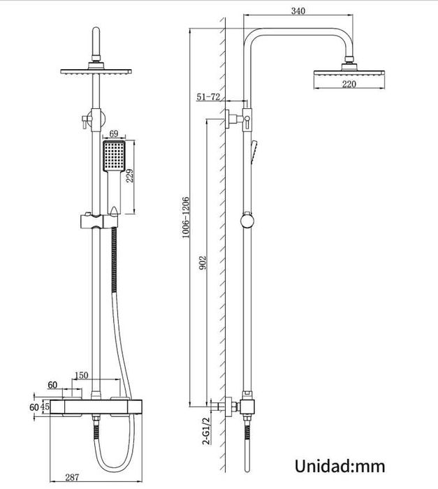 Coluna Duche Termostática PRETA Mate | NOVA!