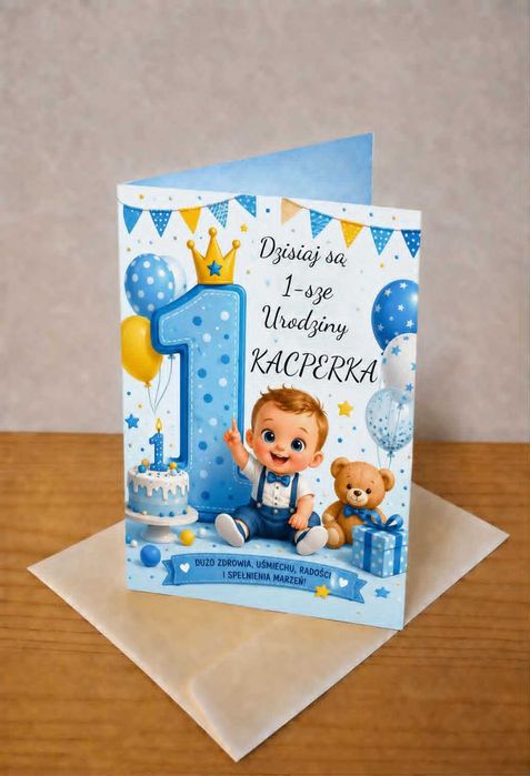 Kartka Personalizowana - Roczek Chłopczyk