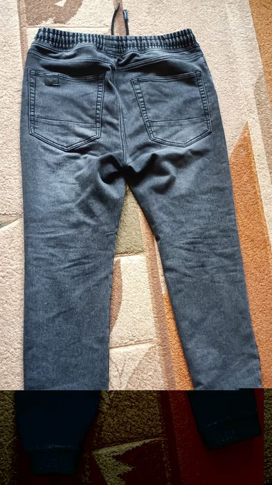 Spodnie firmy  Ombre JOGGERY jeansowe  szare L