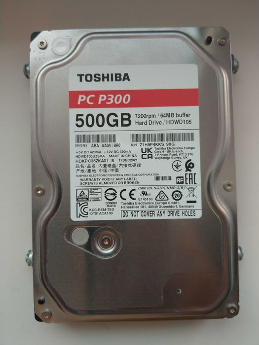 Жёсткий диск Toshiba PC P300 HDWD105