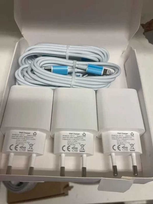 Ładowarka USB-C 25 W PD 3.0 + kabel Lightning – zestaw 3 szt.