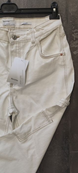 Bershka spodnie straight leg carpenter