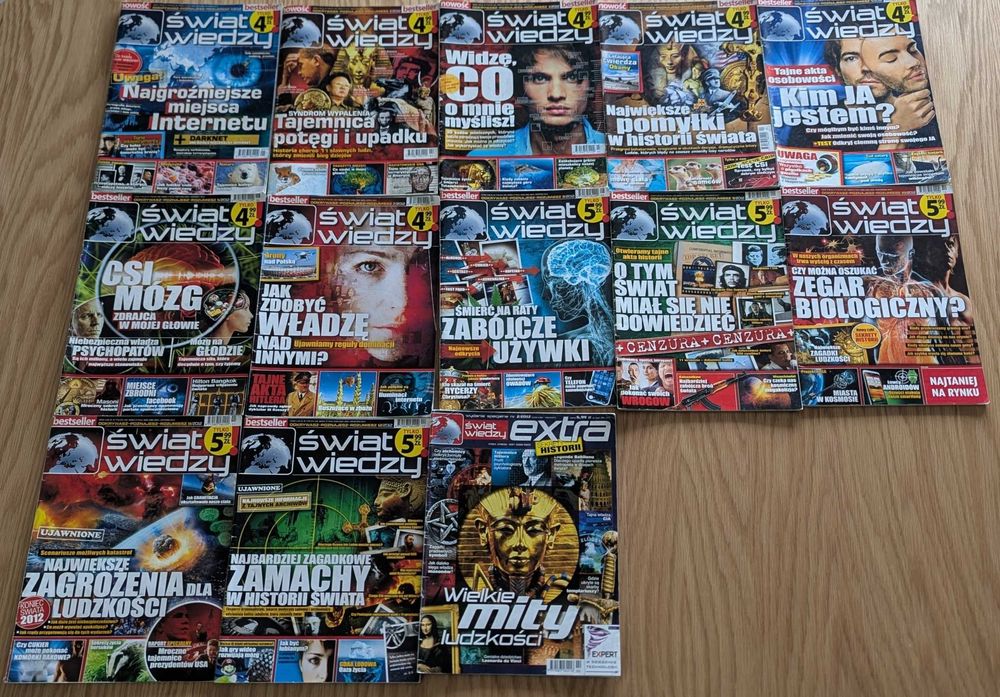 Świat Wiedzy – komplet roczników 2012–2015, 45 numerów + 2 numery Extra