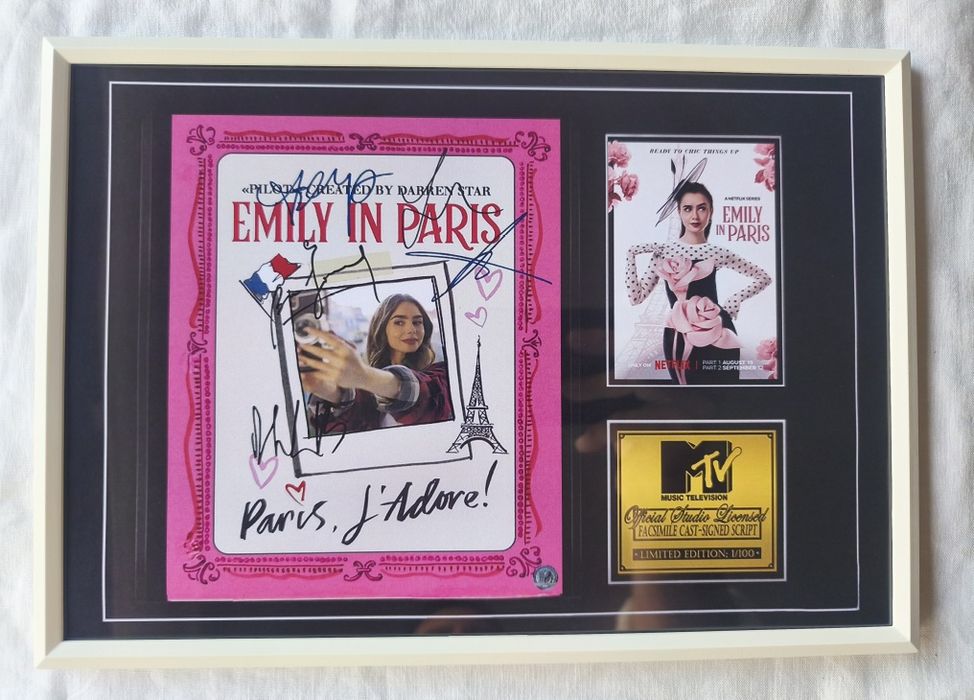 Moldura Série Emily in Paris com Autógrafos (A4)