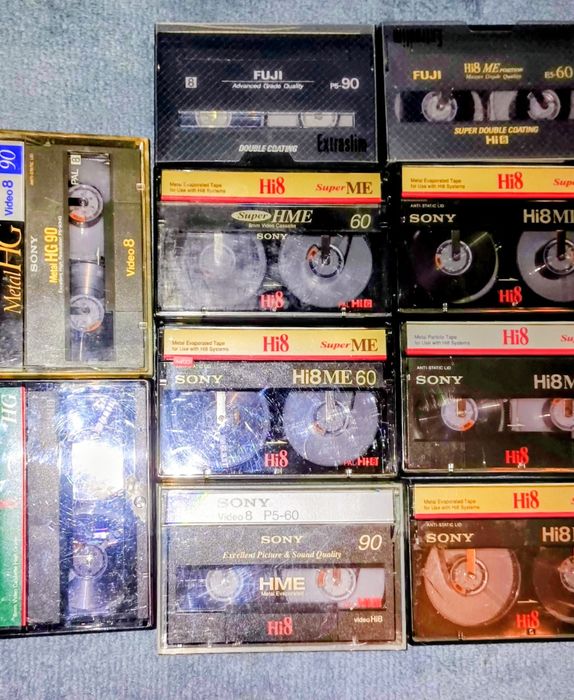 TRZY kasety E90 / E60  typu Hi8 lub V8 do kamer np. Sony,Sanyo,Sharp, CANON