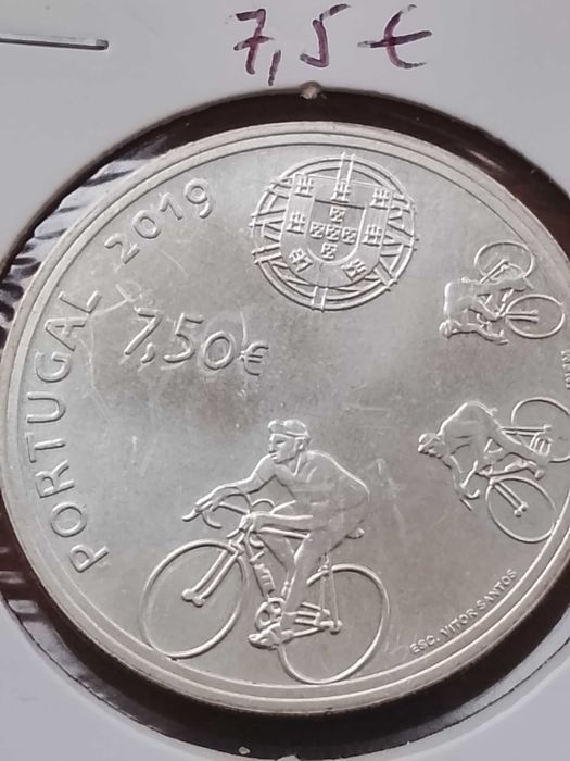 Moeda de 7.5€ de 2019,Joaquim Agostinho, em Prata