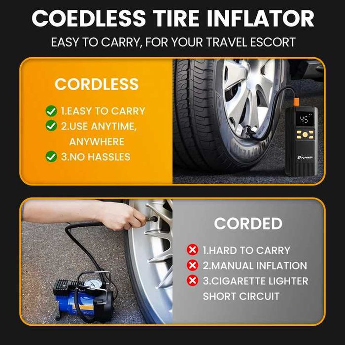 Compressor sem fio POPDEER PD-AP1 com 6000mAh