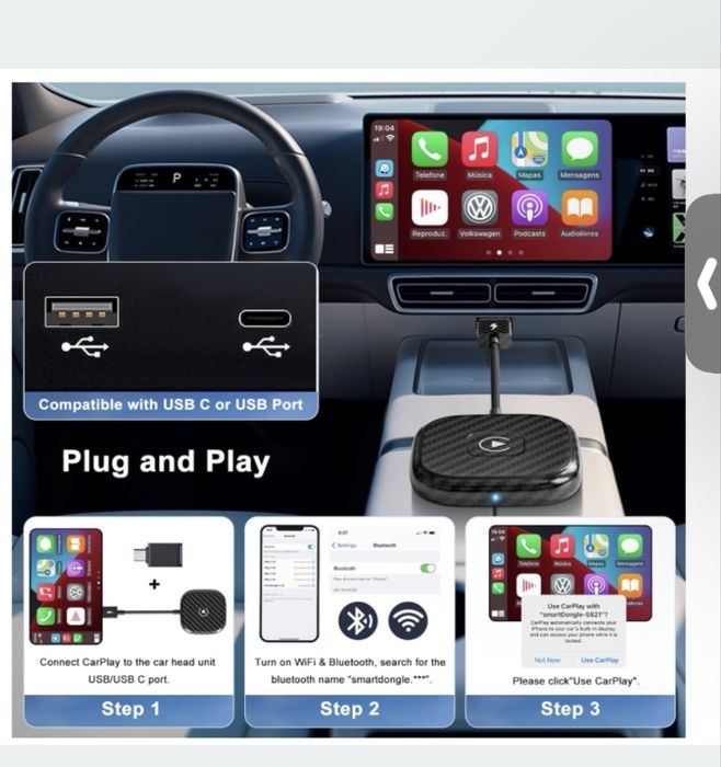 CarPlay bezprzewodowy adapter CarPlay do iPhone'a