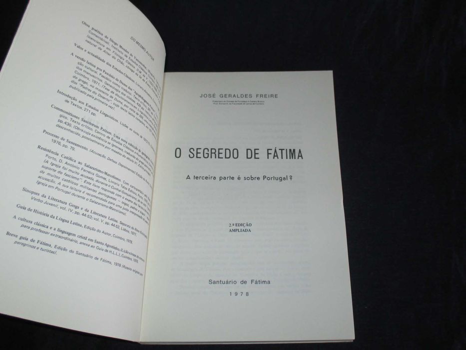 Livro O Segredo de Fátima José Geraldes Freire