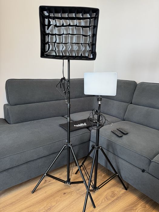 Oświetlenie LED 2700k-5700k 60W Remote + Metalowe Statywy Tripod 2m x2