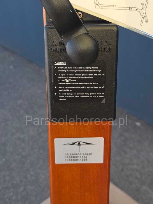 Parasol wspornikowy kopuła prostokątna XL 3x4m kolor mleczny