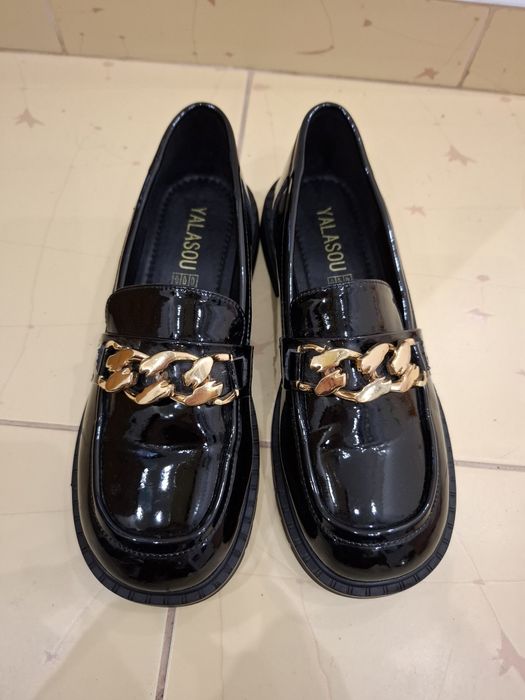 Лофери чорні лаковані шкіряні, 38р (24,5см)