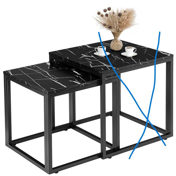 stolik kawowy PRAVEN CZARNY MARMUR mały