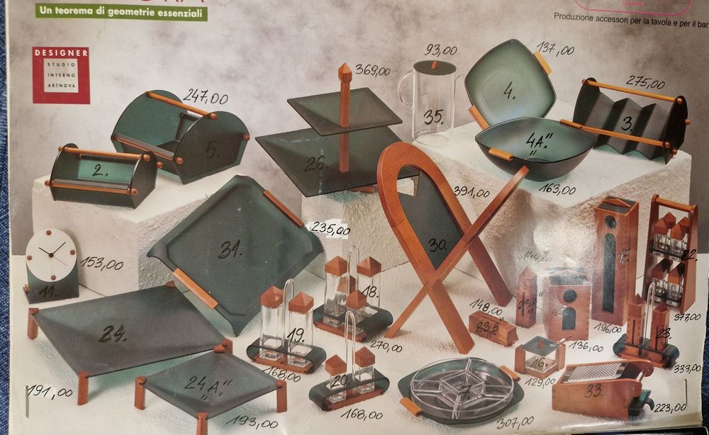 Designerski PRZYPRAWNIK z 2 pojemnikami szklanymi,włoski z Biesse