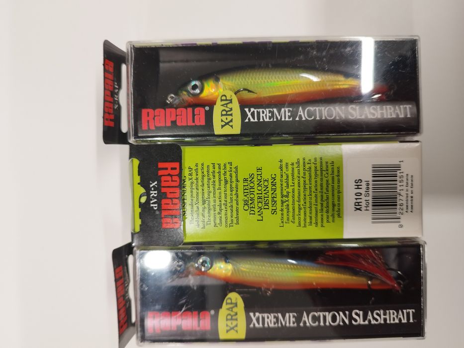 3 x Rapala xr-10 hot steel