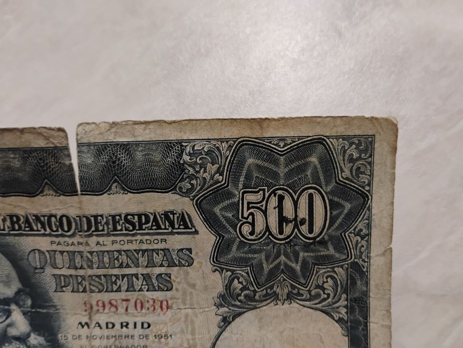 Banknot Hiszpania - 500 peset z 1951 r.