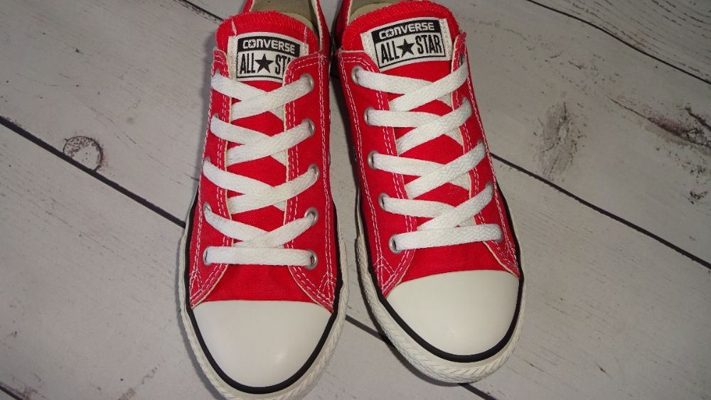 CONVERSE conversy CZERWONE NISKIE  r.34 wkł.21cm  SUPER STAN cudne
