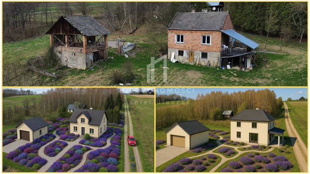 Murowany dom z dużą działką, 48ar, Glinik Średni, gm. Frysztak