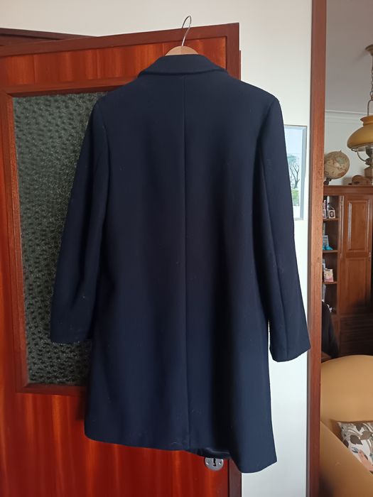 Sobretudo Zara azul escuro Tam. M forrado