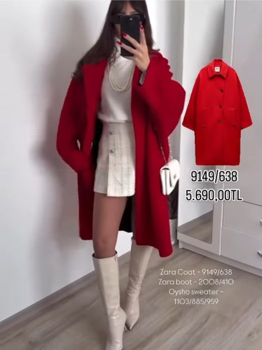 Пальто Zara з італійської вовни,Xc-c
