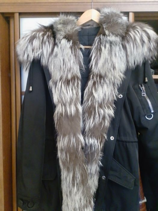 Мужская парка с мехом чернобурки