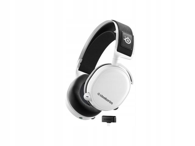 słuchawki bezprzewodowe nauszne steelseries arctis 7+ radio białe