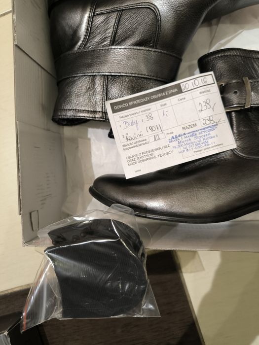 Buty botki kozaczki Ravini, pełna skóra, r 38